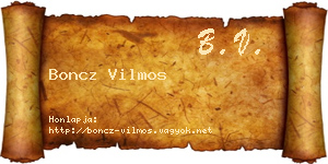 Boncz Vilmos névjegykártya